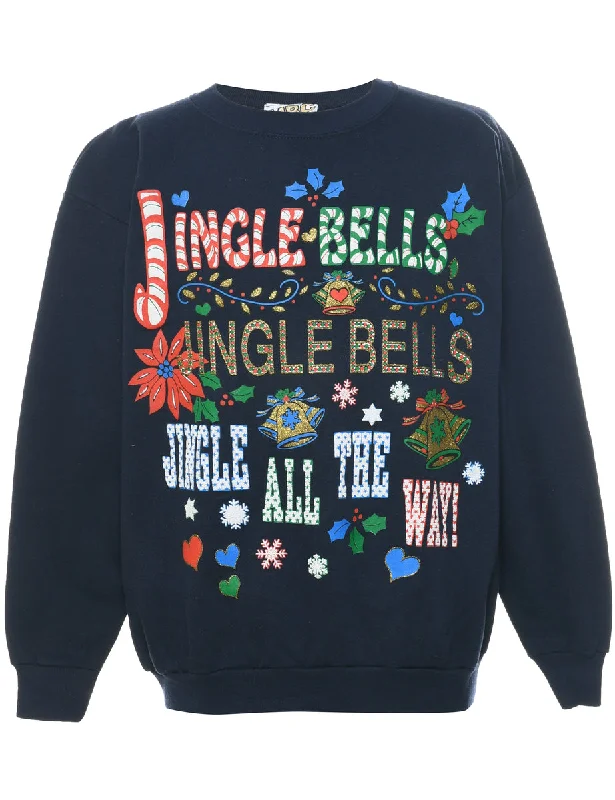 Navy Christmas Sweatshirt - L