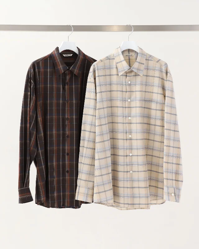 SUPER LIGHT WOOL CHECK SHIRT