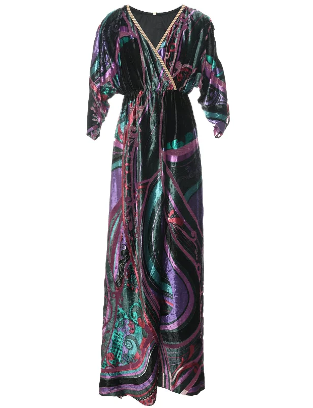 Paisley Print Evening Dress - XS