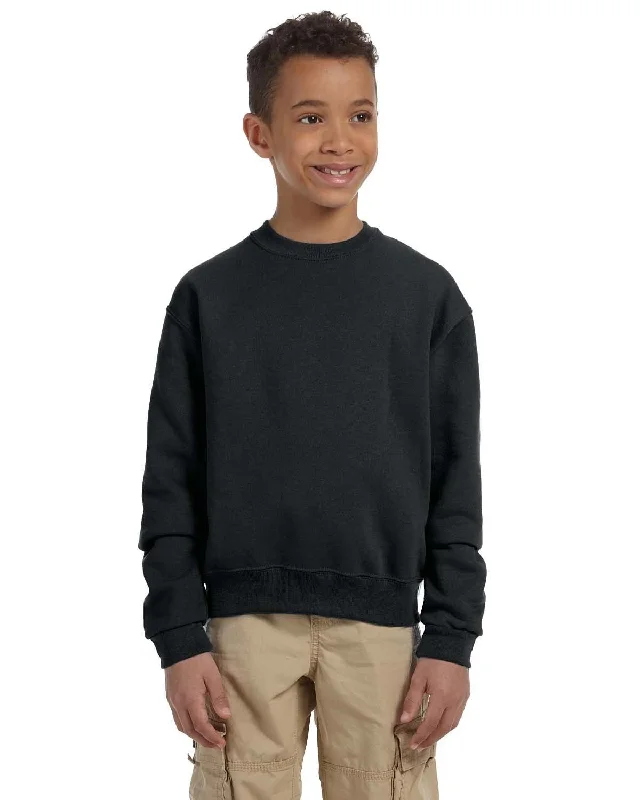 Jerzees Youth Light-Weight Crewneck Sweatshirt | Black