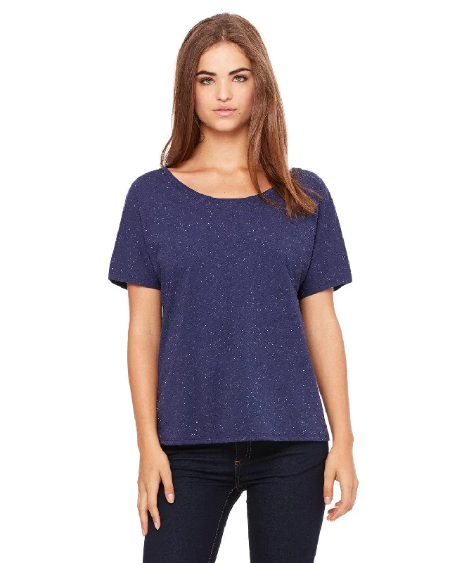 Bella+Canvas Ladies Slouchy T-Shirt | Navy Speckled