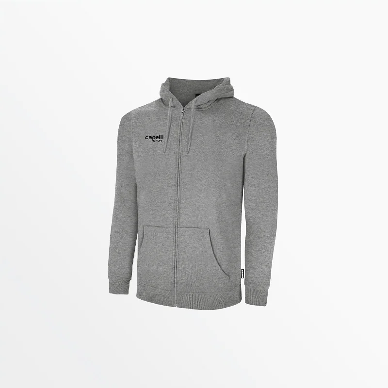 MEN BASICS FLEECE ZIP UP HOODIE