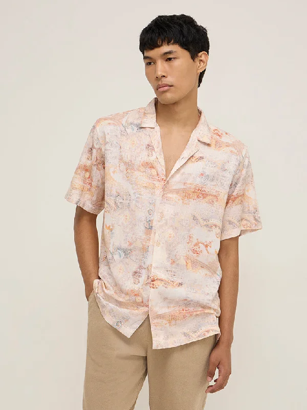 ETA Cream Printed Relaxed-Fit Shirt