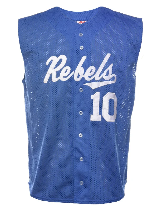 Blue & White Mesh Jersey - L