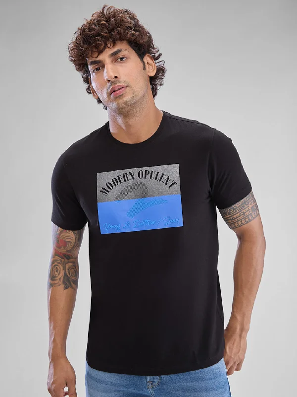 Spykar White Cotton Half Sleeve T-Shirt For Men