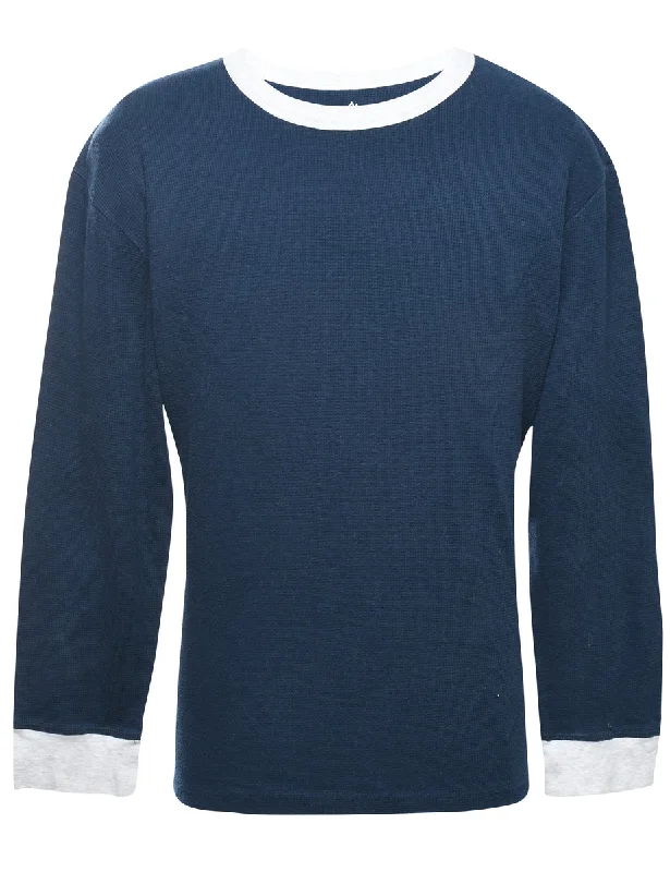 Navy Plain T-shirt - L