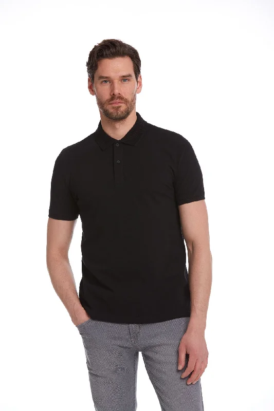 Regular Fit Black 100% Cotton Polo T-Shirt