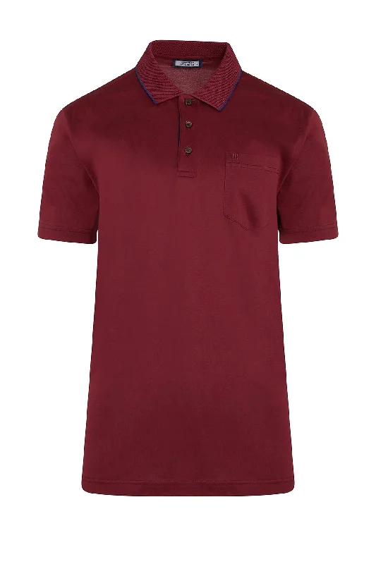 Regular Fit Burgundy Cotton Polo T-Shirt