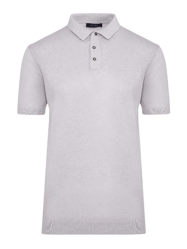 Regular Fit Cotton Blend Lilac Polo T-Shirt