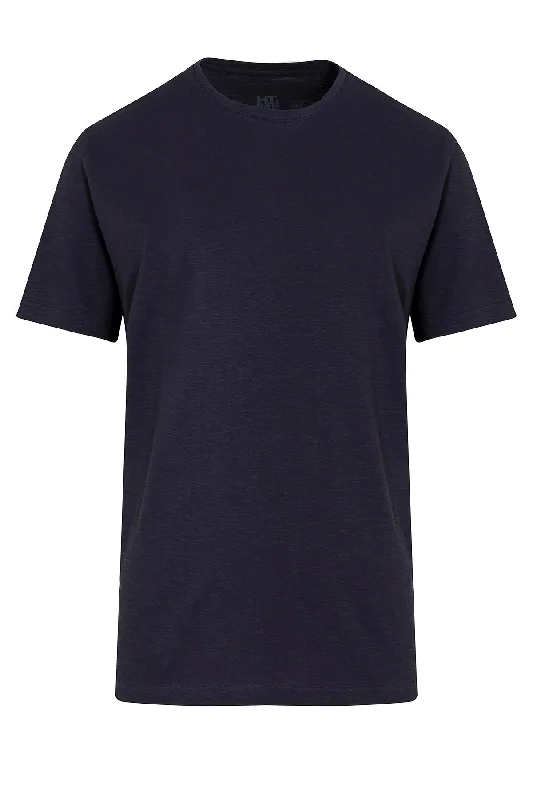 Slim Fit 100% Cotton Navy Crew Neck T-Shirt