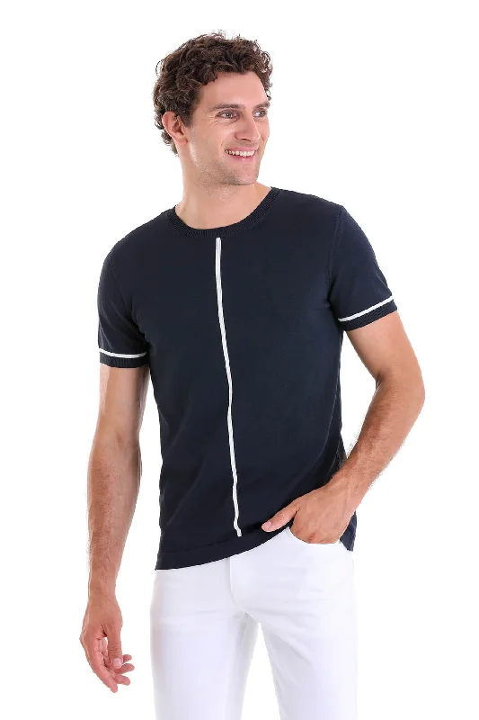 Slim Fit Navy Crew Neck T-Shirt